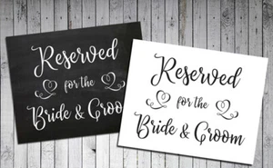 Wedding Decor RESERVED for The BRIDE & GROOM Print, 8x10 CARDSTOCK Print ONLY - Picture 1 of 2