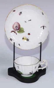 Meissen Porcelain Fruit, & Bugs Tea Cup & Saucer 1740 - Picture 1 of 18