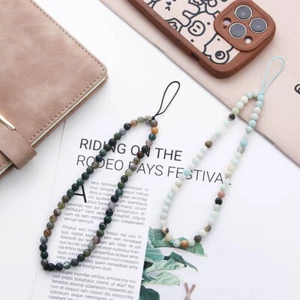 Phone Lanyard Trendy Stone Lanyard Cell Phone Lanyard Stone Beaded Phone Chain - Zdjęcie 1 z 12
