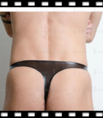 Latex Shorts Sexy Male Thong Pants T-Back Customized 0.4mm E22 - Image 1 of 4
