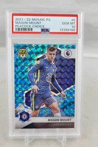 2021-22 Mosaic Premier League Mason Mount Peacock SSP #5 PSA 10 Chelsea Pop 1 - Picture 1 of 2