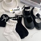 Cute Bow Lolita Girls Socks Cotton Mid-tube Socks Gifts Pearl Socks  Female