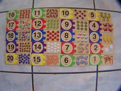 Rompecabezas con números de madera Melissa & Doug 40 piezas autoconectables 1-20 Foto 1 de 4