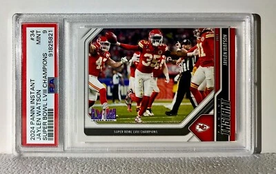 Jaylen Watson 2023 Panini NFL Superbowl Champions #34 Card PSA 9 Mint - Image 1 of 2