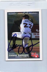 2005 Grandstand Casey Janssen Lansing Lugnuts Signed Auto *H7720
