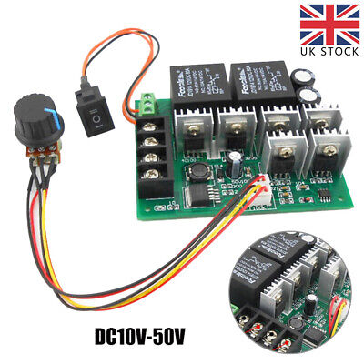 DC 12V 24V 48V Max 60A PWM CW CCW Brush Motor Speed Controller Reversible Switch • 10.29£