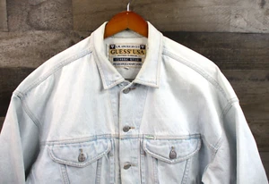 Vintage Guess Denim Jacket Mens Medium Georges Marciano Light Wash Trucker USA - Picture 1 of 14