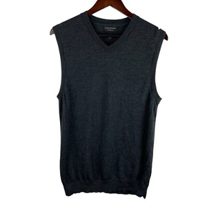 Banana Republic Factory Size Large Charcoal Gray Merino Wool Sweater Vest Career - Picture 1 of 7