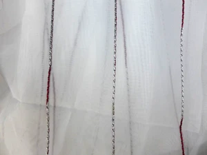 Gardine Voile mit Effektstreifen 80 cm hoch zum selber nähen S3 Meterware - Bild 1 von 2
