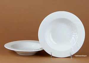 Oneida PALM SPRINGS: Set(s) of 2 Soup Bowls, Majesticware, Palm Trees, White - Picture 1 of 5