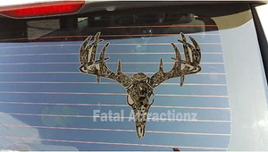 Grassland Camo Deer Skull S4 Vinyl Sticker Decal hunting buck bow whitetail - Picture 1 of 1
