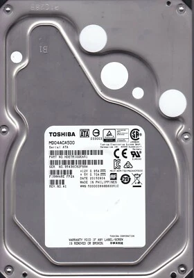 Toshiba MD04ACA500 pn:HDETR10GEA51 fw:FP2A rev:A1 5TB SATA 3.5 HDD 3307 - Image 1 of 2