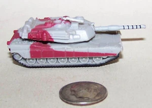 Small Micro Machine M-1 Abrams Tank in Light Gray & Red Camouflage - Picture 1 of 3