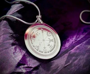 SOLOMONIC STERLING SILVER DOUBLE SIDED TALISMAN FOR RICHES - occult withchraft - Imagen 1 de 3