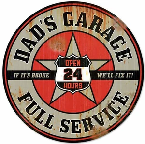 Dad´s Garage Aufkleber 20cm rund Oldschool Bobber Hot Rod Rockabilly Oldtimer !  - Bild 1 von 1