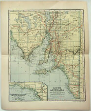 Original 1910 Map of South Australia by Dodd Mead & Company. Antique