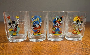 Vintage Walt Disney World 2000 McDonalds Mickey Mouse Drinking Glasses Set of 4 - Picture 1 of 6