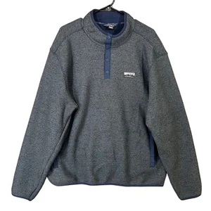 Eddie Bauer Sweater Mens XL Blue Knit Fleece Snap Pullover Classic Fit EUC - Picture 1 of 14