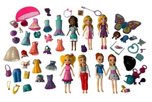 Polly Pocket Fashion Polly Lot Of Clothes, Dolls, Rubber Clothes, Acces Bundle  - Picture 1 of 4