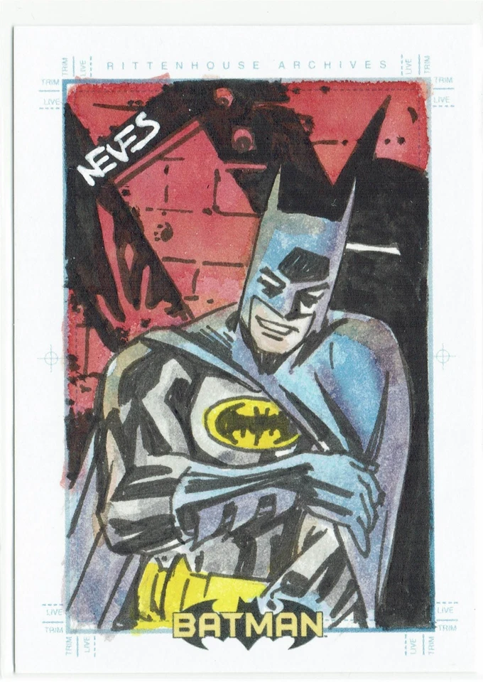 Batman Archives Rittenhouse 2008 boceto de artista Sketchafex 1/1 Dio Neves Foto 1 de 4
