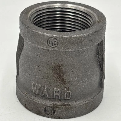 Ward Mfg. 1-1/2" X 1-1/4" NPT Reducing Coupling Reducer Black Malleable Iron - Image 1 of 4