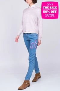 PVP €245 Jeans Just Cavalli W26 Elastizados Aplicación Serpiente Calce Ajustado Hecho en Italia - Imagen 1 de 9