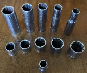 Craftsman 3/8" Drive Socket Set 12 Pt Point SAE -V- 11 Pc See Description - Picture 1 of 3