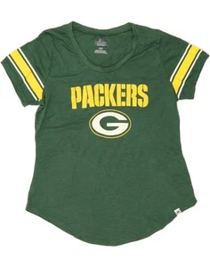 MAJESTIC Womens Packers Graphic T-Shirt Top UK 14 Large Green Polyester AT04 - Picture 1 of 3