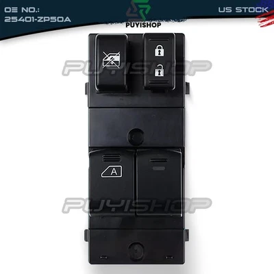 Interruptor maestro de ventana eléctrica del lado del conductor delantero izquierdo para Nissan Frontier 2006-2020 Foto 1 de 4