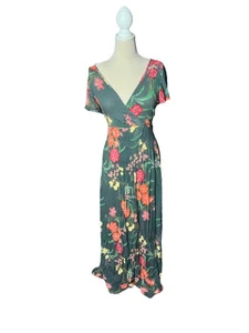 Patrons Of Peace Green Floral Maxi Dress Size Small - Picture 1 of 3
