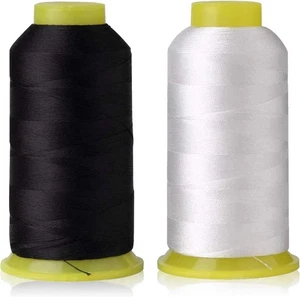 T70#69 Bonded Nylon Sewing Thread - 1500 Yard Spool White, Black - Picture 1 of 1