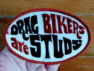 Vintage Drag Bikers Are Studs Motorrad Racing Race 70er bestickt Biker Patch - Bild 1 von 5
