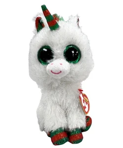 Ty Beanie Boos - Snowfall the Unicorn, Glitter Eyes, MWMT Stuffed Animal Toy - Picture 1 of 6