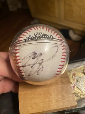 Signed baseball by Mike piazza with stand JSA certified - Image 1 of 2