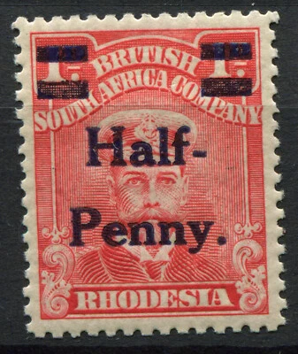 Rhodesia South Africa Company 1917 0.5d on 1d. SG 280 Mint Hinged MH - Image 1 of 2