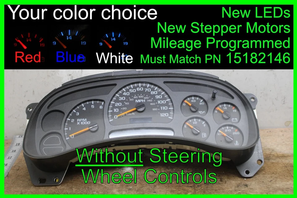 仪表组仪表 15182146 Speedo 速度表 原始设备制造商 带 DIC LED 升级版 — 第 1/4 张图片