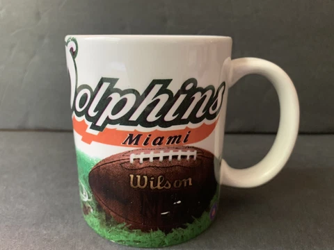 Vintage MIAMI DOLPHINS NFL Football Coffee Mug Cup Officially Licensed Cover
