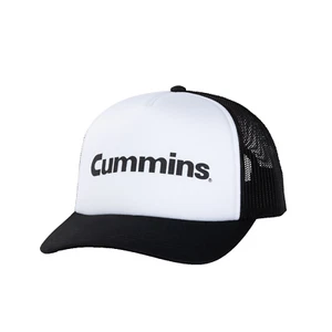 Gorra/sombrero de malla Cummins Diesel Engines clásico blanco y negro de espuma para camionero Snapback - Imagen 1 de 2