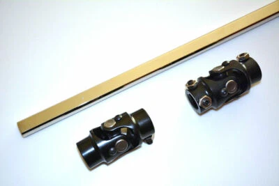 For Jeep CJ5 CJ7 36" Power Steering Shaft Linkage + Black 2 Universal U Joint  - Image 1 of 2
