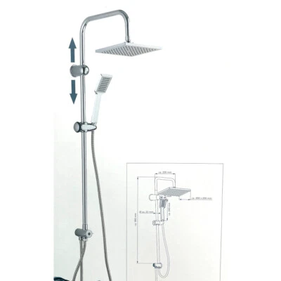 Schütte Überkopfbrause Set Chrom Duschbrause Regenbrause Duscharmatur Duschset - Bild 1 von 4