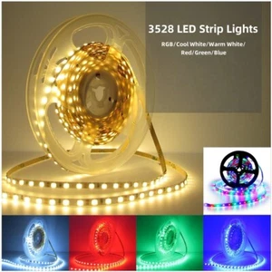 3528 Bright RGB Waterproof SMD Flexible Strip light With Tape 12V 5M 16.4f - Picture 1 of 39