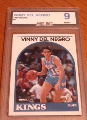 VINNY DEL NEGRO Rookie***1989 NBA HOOPS---MINT 9***KINGS---Mad Dog - Image 1 of 2