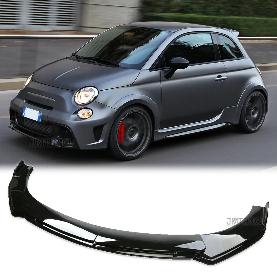 Kit de 4 piezas de carrocería de alerón divisor de labios para parachoques delantero brillante para Fiat 500 595 Abarth Foto 1 de 4