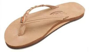 Woman Rainbow Flirty Braidy Single Layer Leather Narrow Strap 301ALTSB S.Brown - Picture 1 of 8