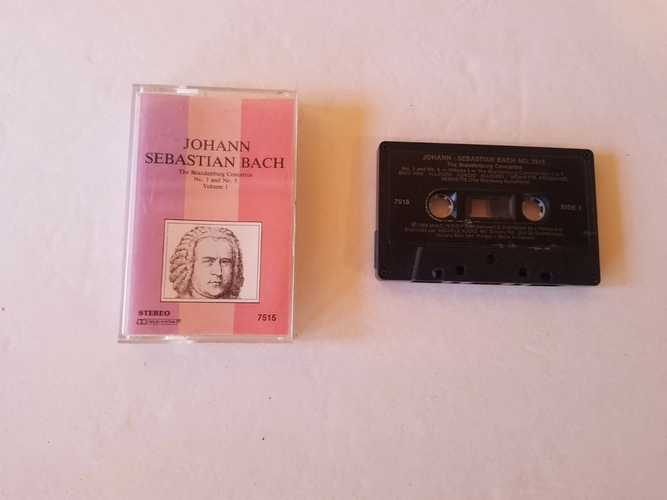 Johann Sebastian Bach - The Brandenburg Concertos No 1 & 5 V1 -  Cassette Tape - Image 1 of 1