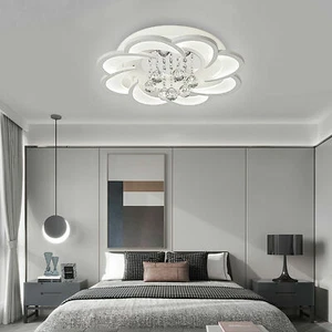 LED Crystal Ceiling Light Flower Shape Chandelier Pendent Lamp Lighting Fixture - Picture 1 of 10