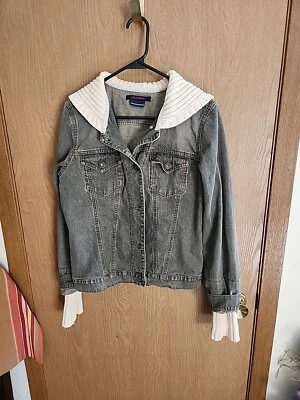 Chaqueta Gloria Vanderbilt - Chaqueta Suéter Denim, Mediana, Marrón, Crema Foto 1 de 4