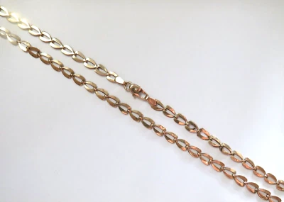 L@@K Hermoso Collar CADENA ORO AMARILLO 14K Único Eslabón Plano 18.5" Largo Unisex Foto 1 de 4