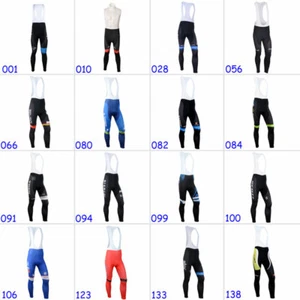 Pro Cycling Bib Pants Men's Outdoor Riding Bike Gel Pad Windproof Long Tights - Picture 1 of 19