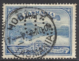 Tasmania Scott 92 gebraucht Sehr guter Zustand - 1905 5p Ultra ""OS"" PERFIN OFFIZIELLER SERVICE - Bild 1 von 2